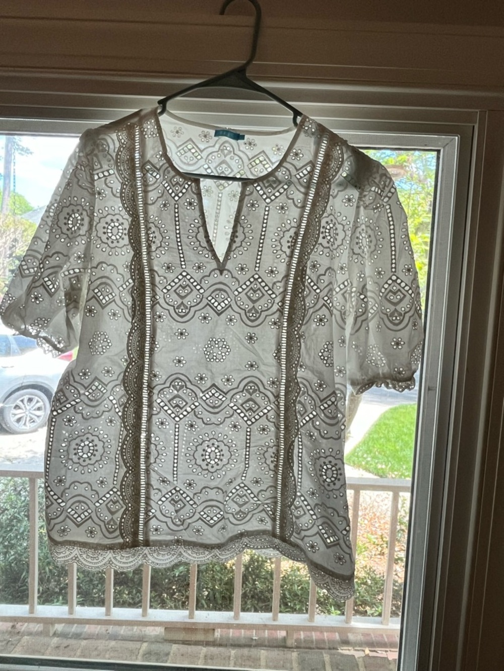 J. McLaughlin White Blouse Classic Top